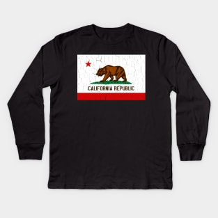 California State Flag (vintage distressed look) Kids Long Sleeve T-Shirt